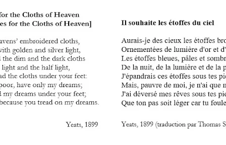 he wishes for the cloths of heaven traductions