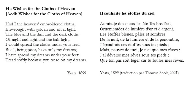 he wishes for the cloths of heaven traductions