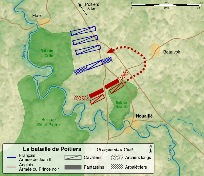 plan de la bataille de Poitiers